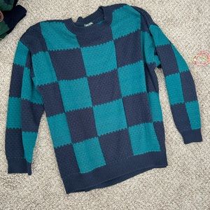 Wild Fable Green and Blue Sweater